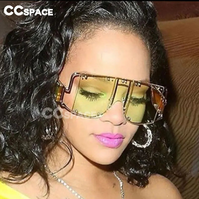 Oversized Mirrored Square Sunglasses