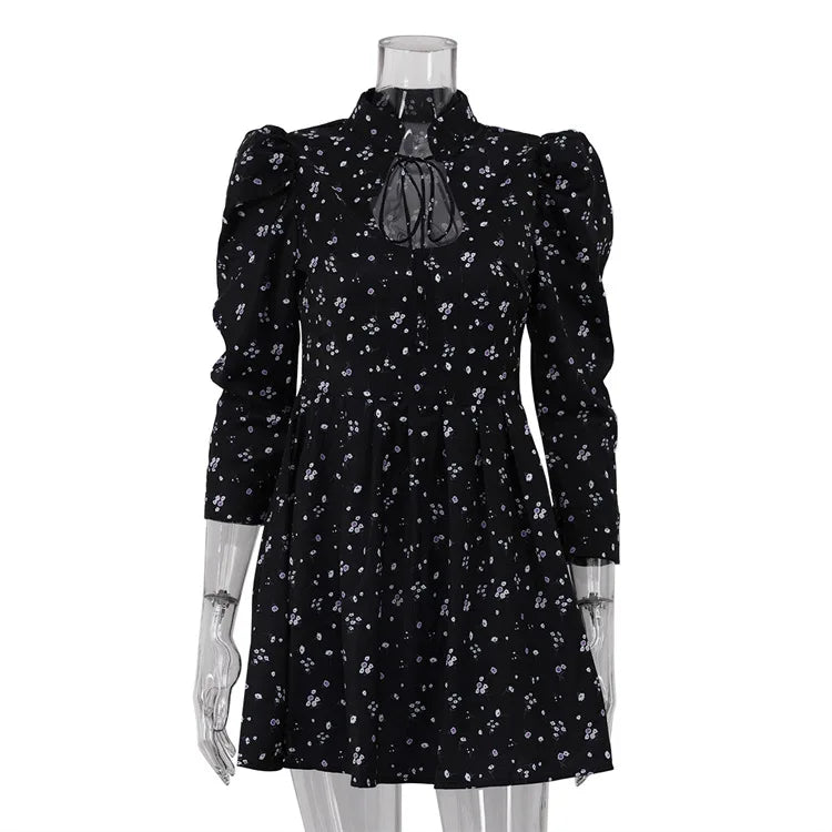 Lace Up Patchwork Bodycon Dress