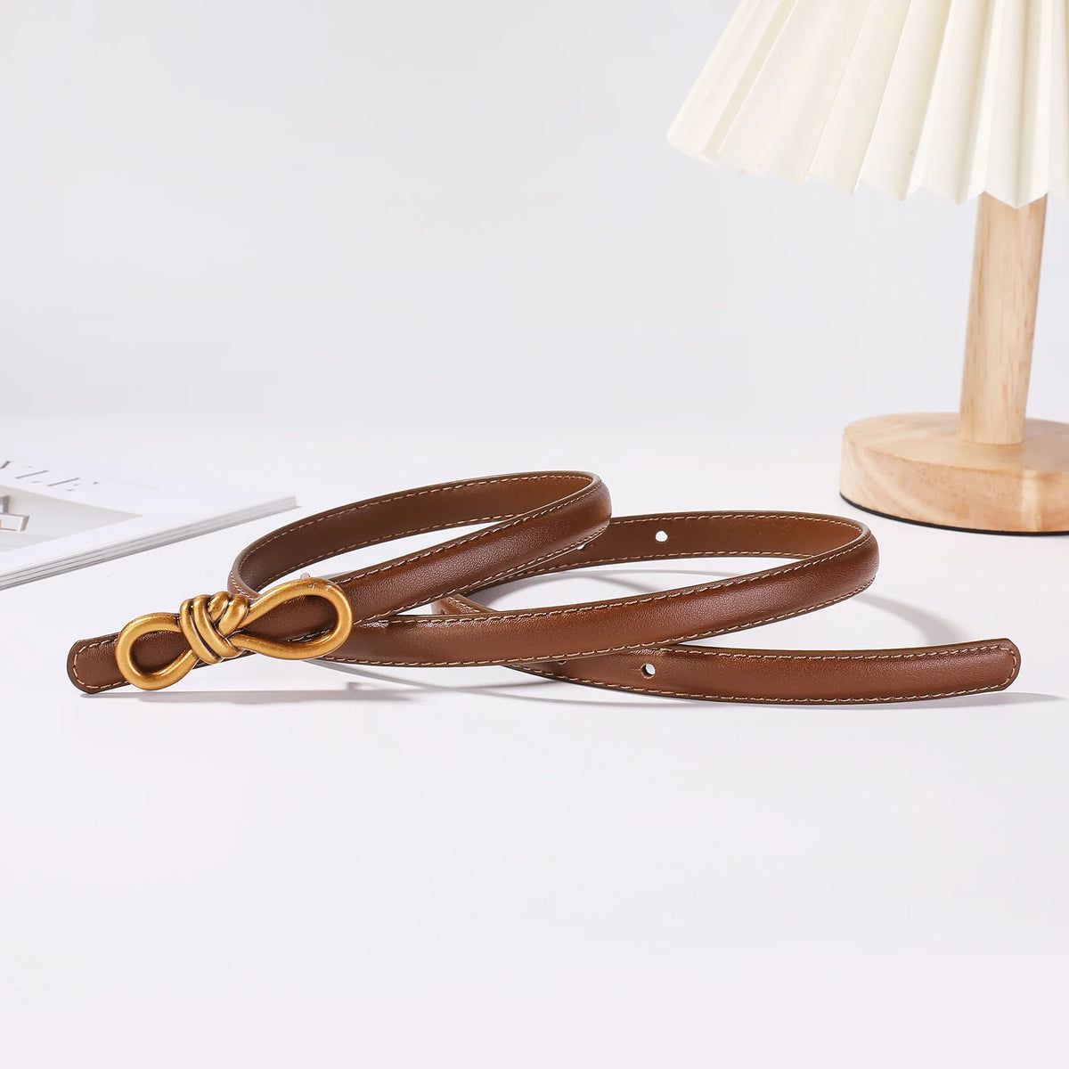 Vintage Genuine Leather Knot Buckle Belt
