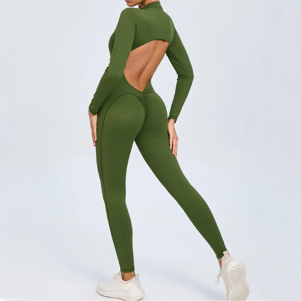 Moisture-Wicking Front Zip Jumpsuit