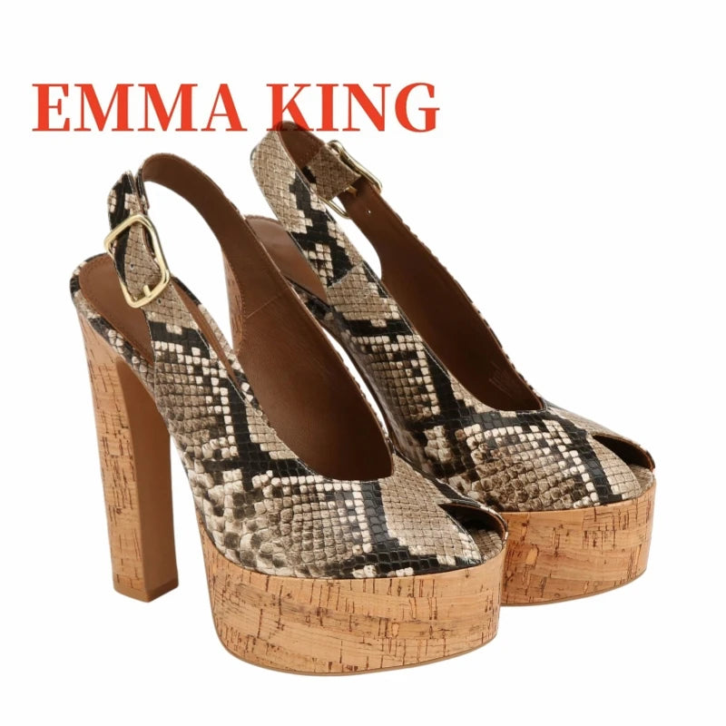 Clear Pvc Platform Slingback Peep Toe Sandals for Women