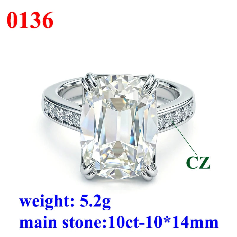 Old European Cut Moissanite Sterling Silver Ring for Women