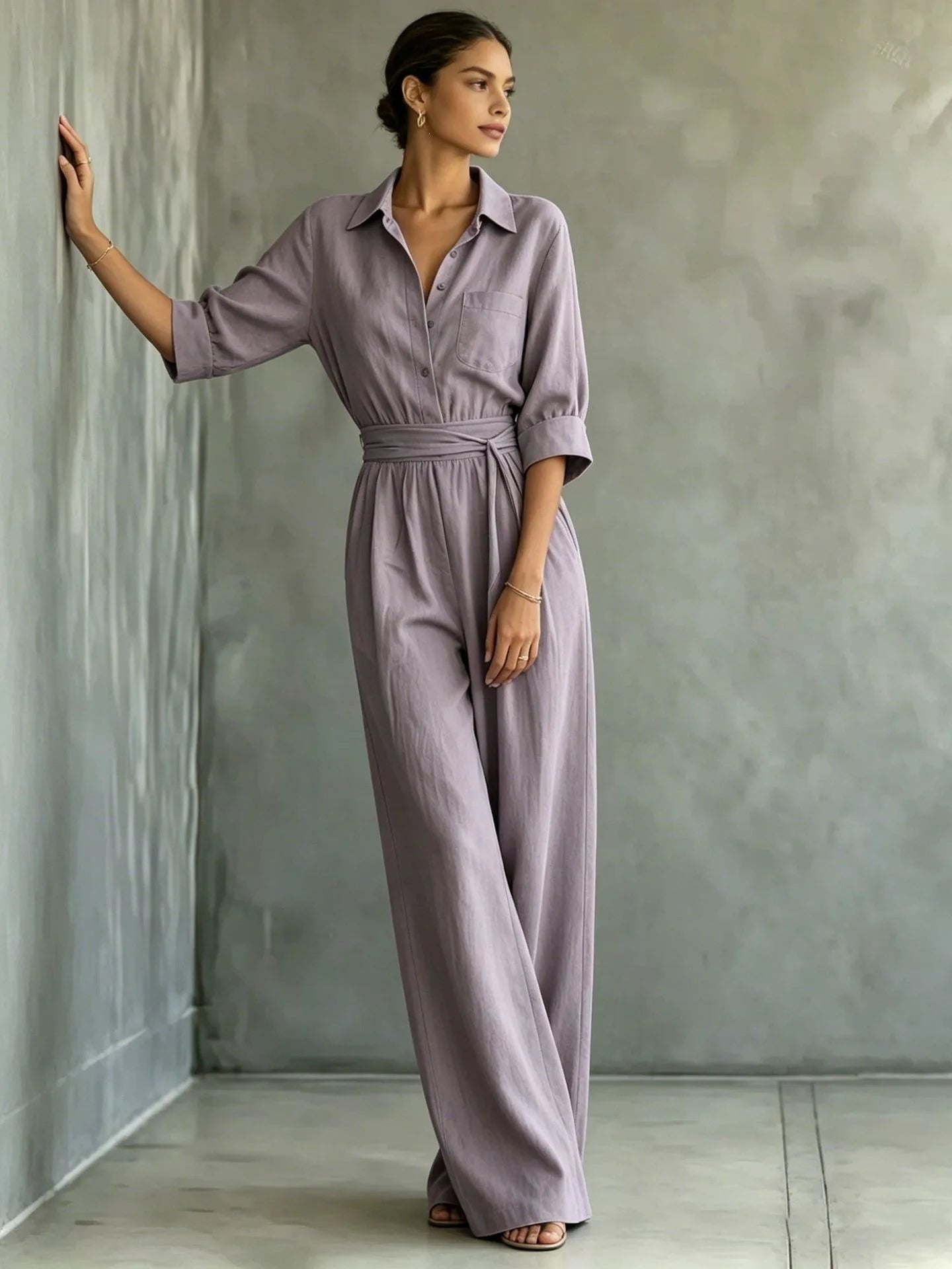 Solid Color Casual Loose Jumpsuit for Women Summer Vacation Streetwear
