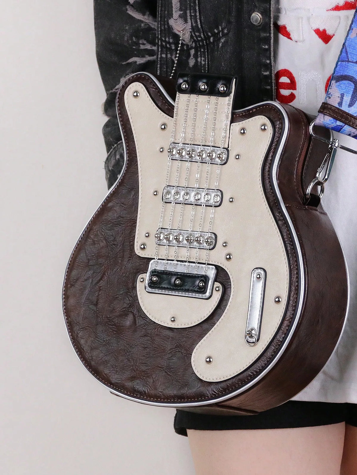 Y2K Guitar Shaped Crossbody Bag