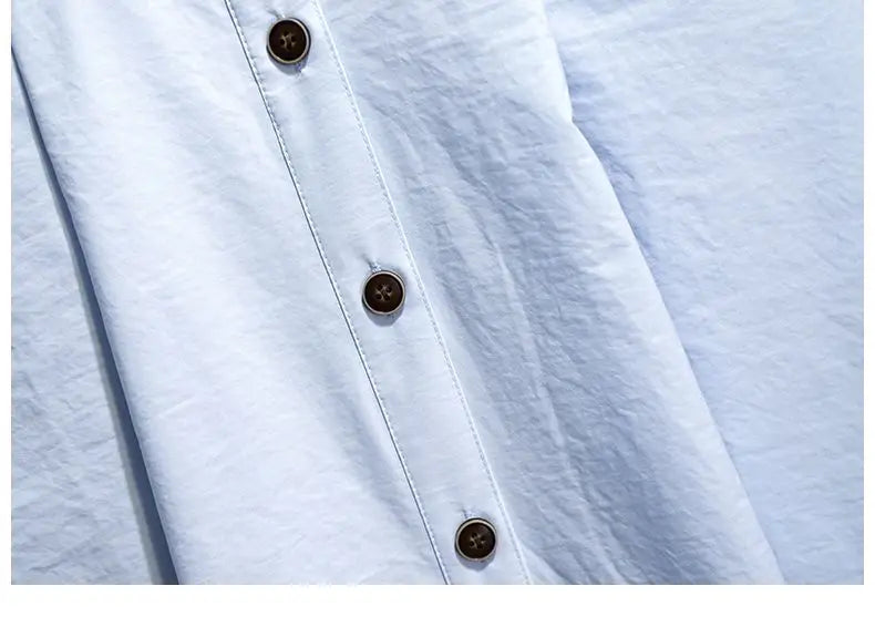 Elegant Lightweight French Blue Shirt Dress for Women