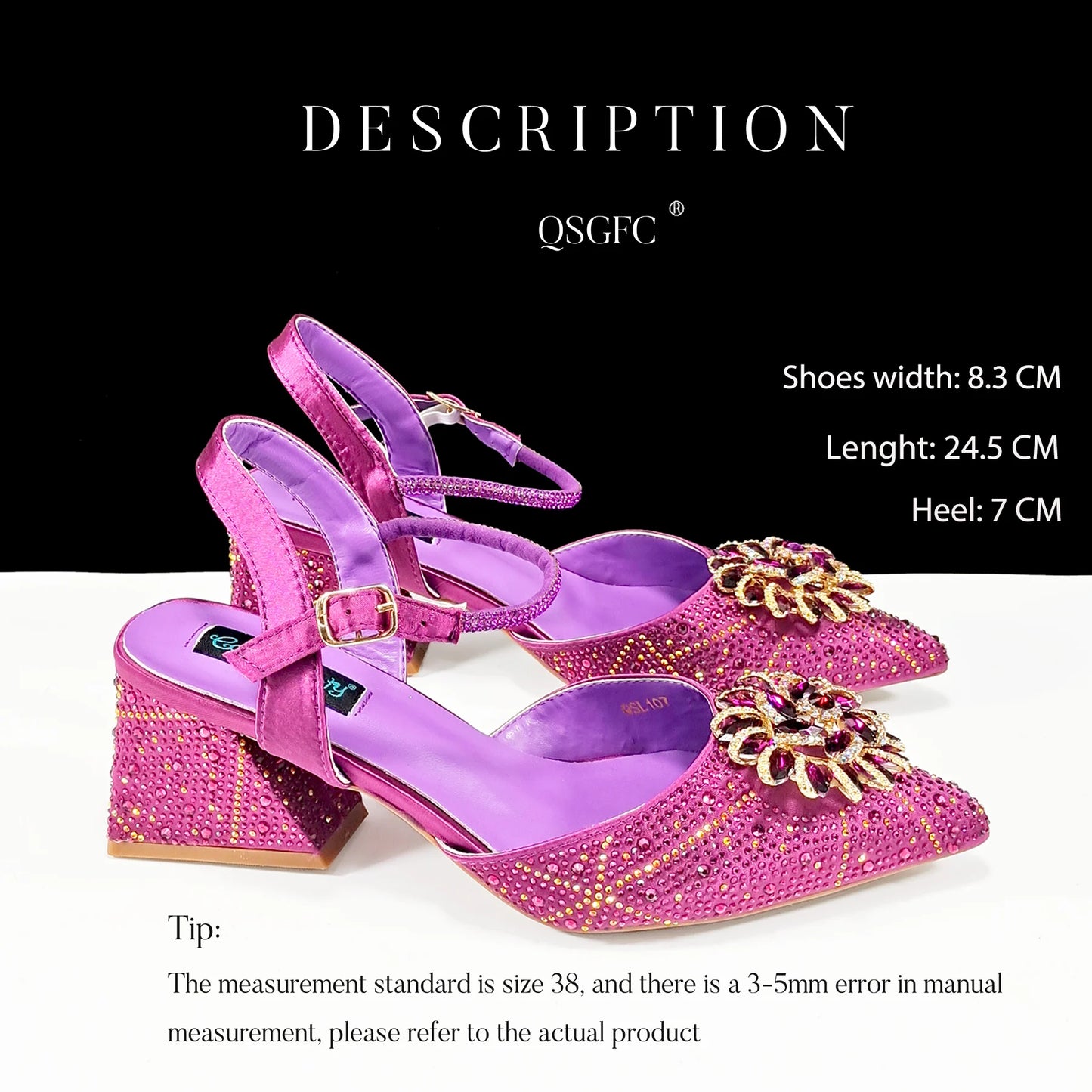 Italian Design Ladies Party Shoes Rhinestone-encrusted High Heels Pointed Toe Women's Shoes Suitable for banquets or work