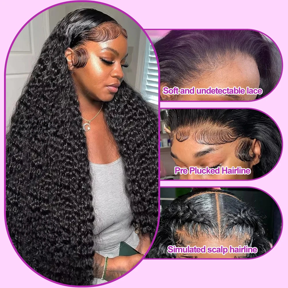 Glueless Deep Wave Water Curl Wig