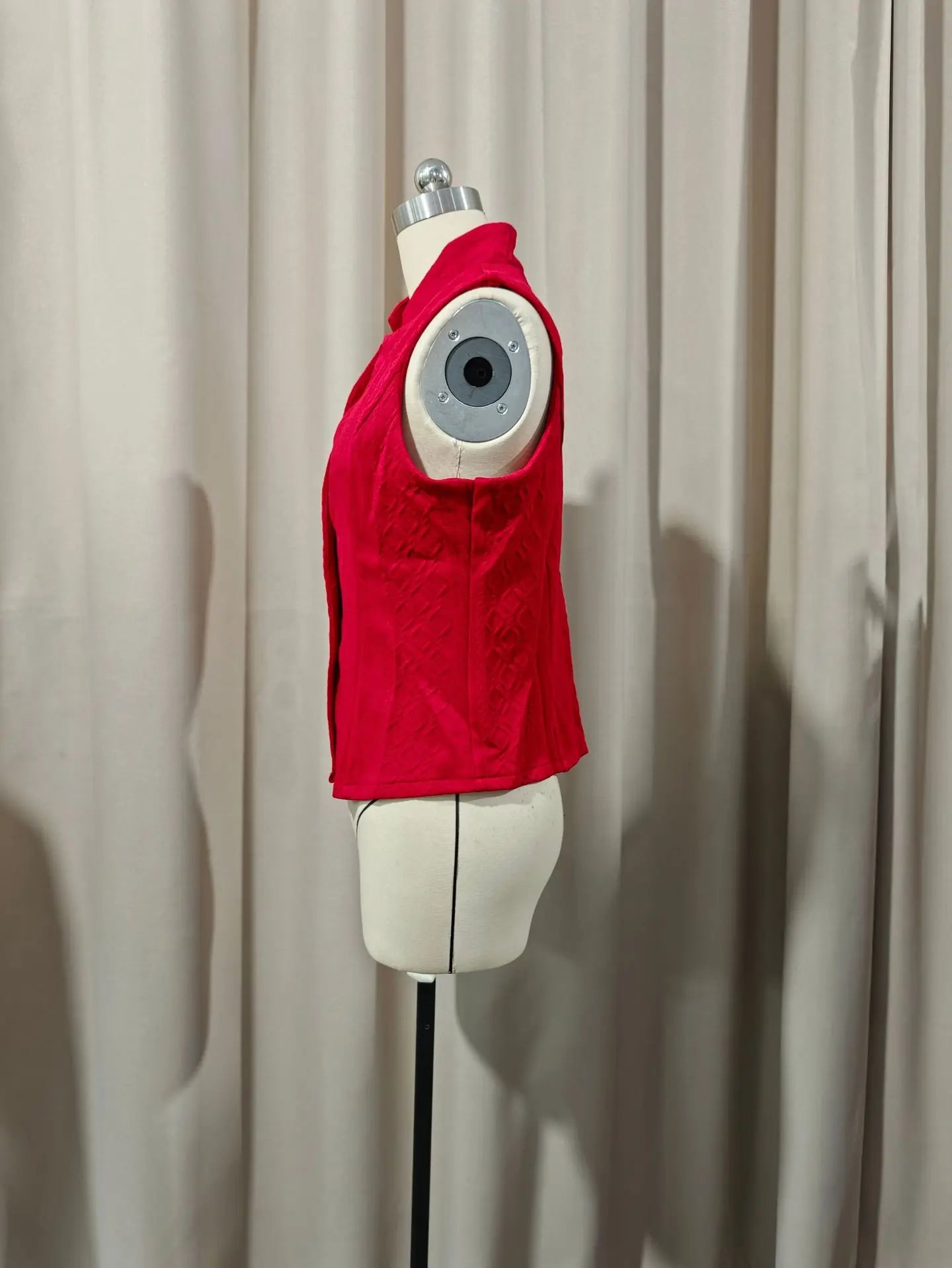 Solid Color Slim Fit Sleeveless Vest With Stand Up Collar for Women