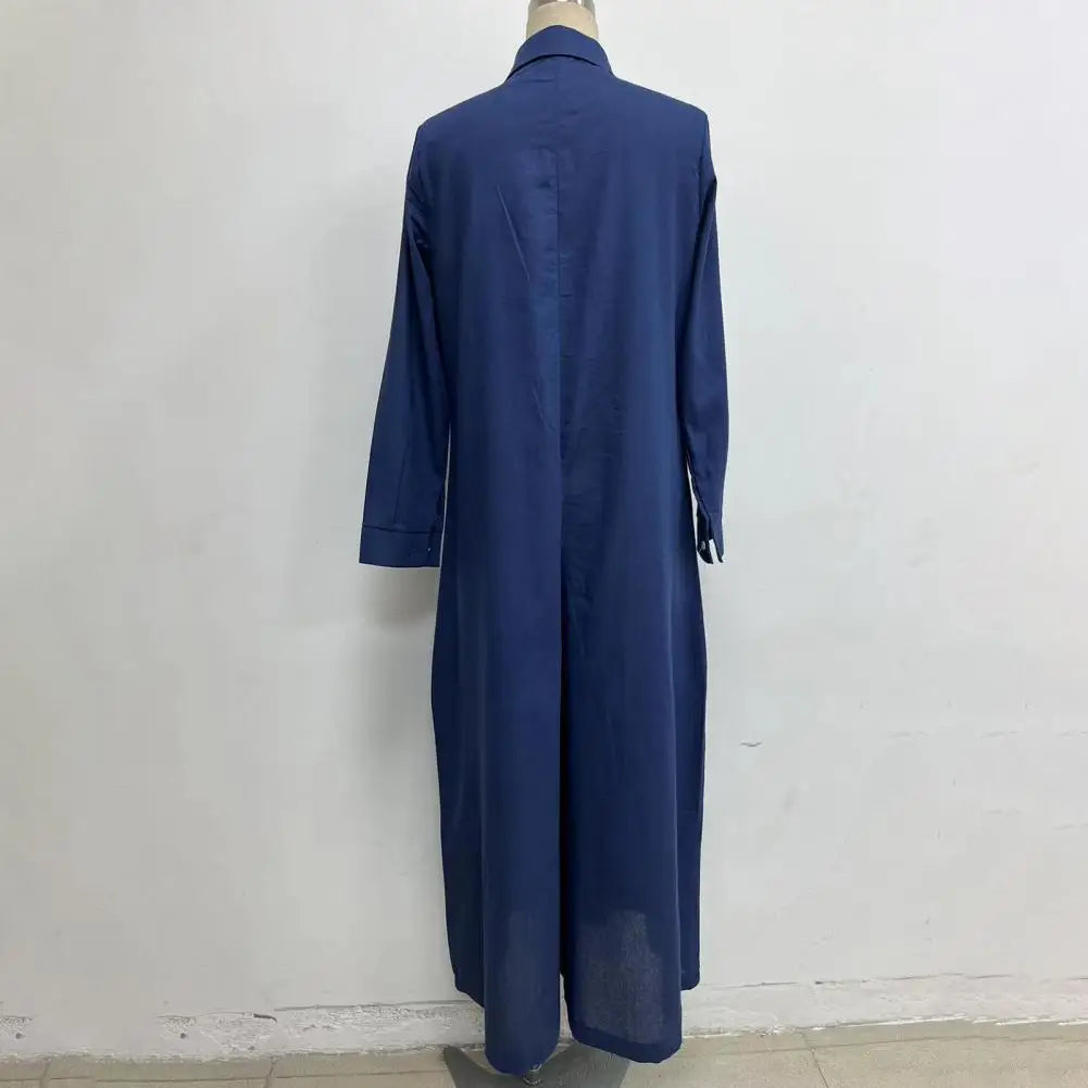 Oversized Cotton Linen Wide Leg Jumpsuit with Pockets for Women