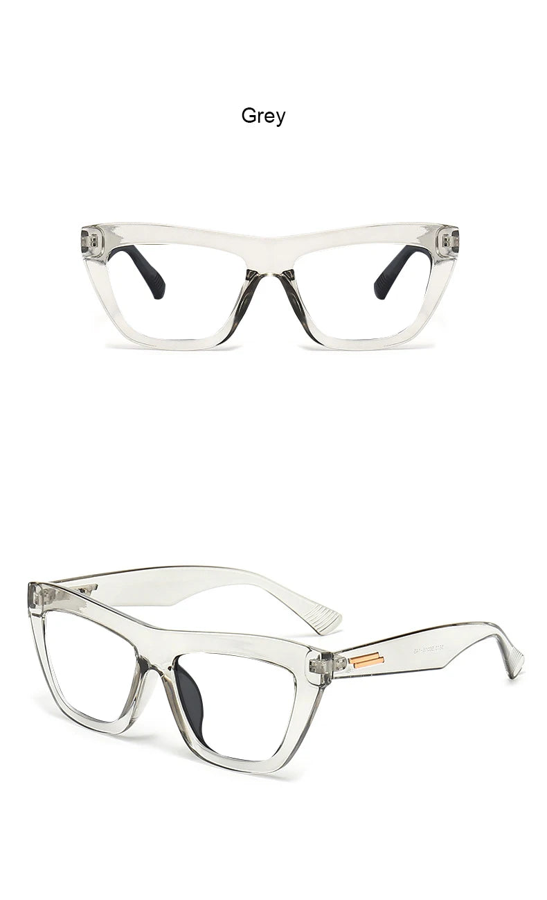 Clear Green Reading Glasses With Gold Stripe Frame for Women
