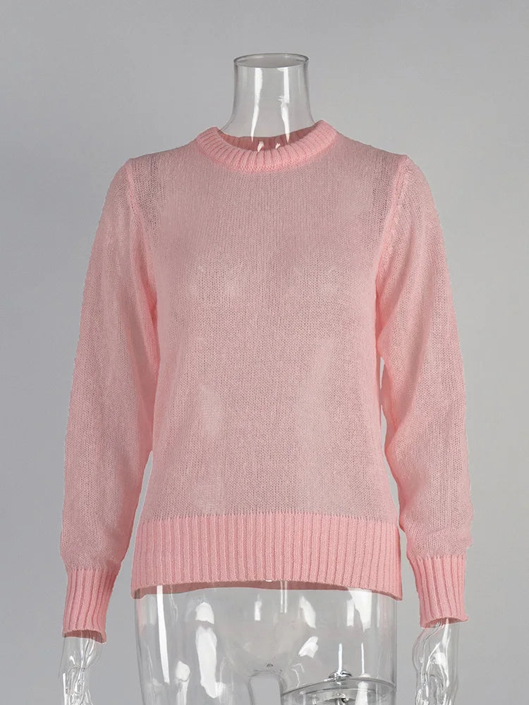 See Through Mesh Knit Sweater