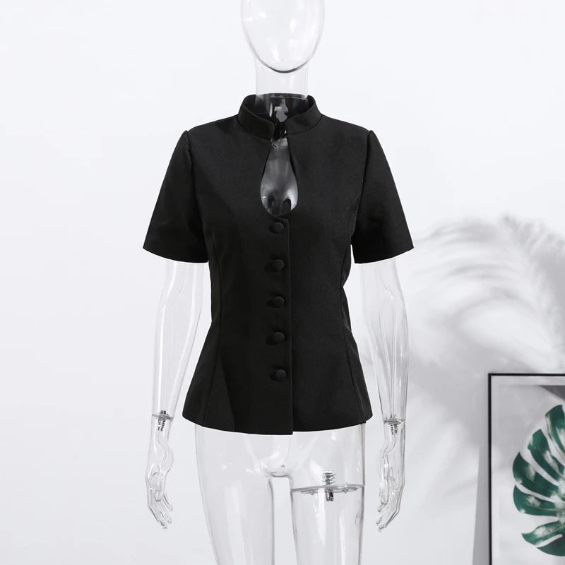 Mermaid Hem Long Sleeve Single Breasted Blazer for Women