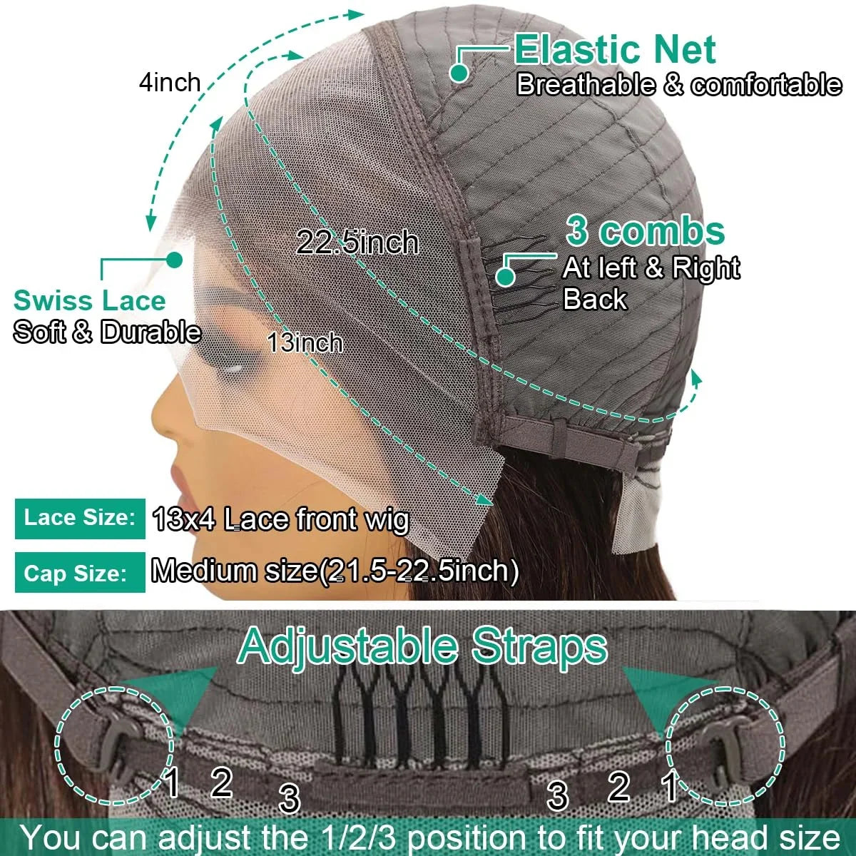 13X4 Lace Front Wig Brazilian Human Hair Finger Wave Short Pixie Cut Wig for Women 180% Density