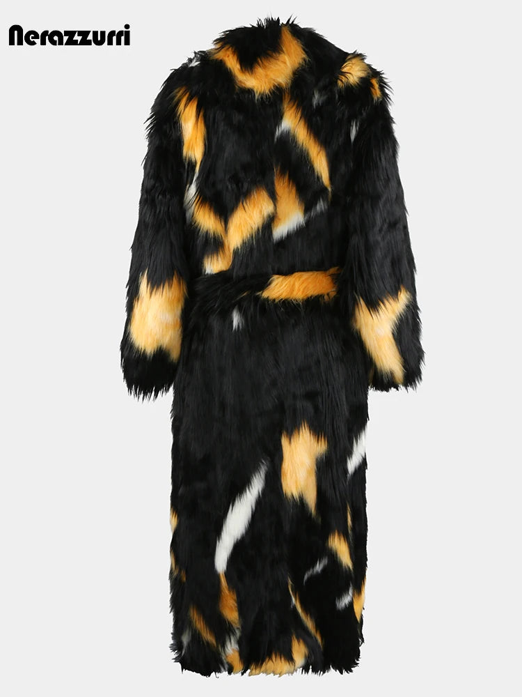 Soft Thick Mandarin Collar Faux Fox Fur Coat For Women