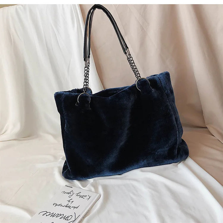 Soft Plush Large Capacity Luxury Shoulder Bag for Women