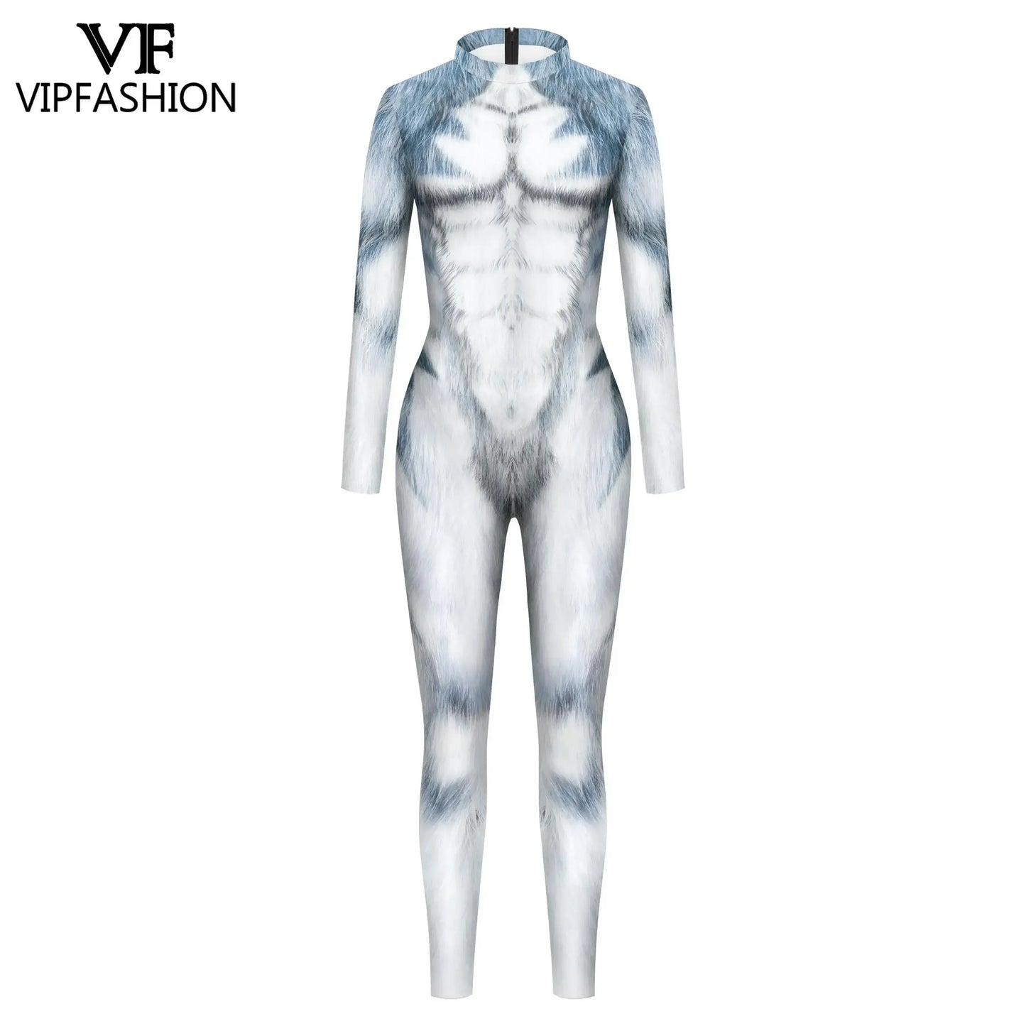 Vivid Animal Print Allover Zentai Bodysuit for Women