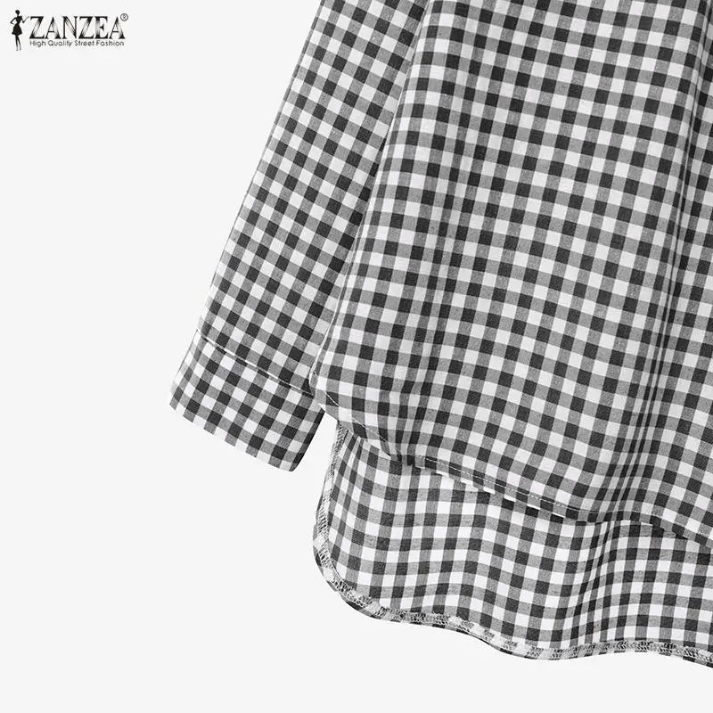Gingham Blouse And Wide Leg Pants Set