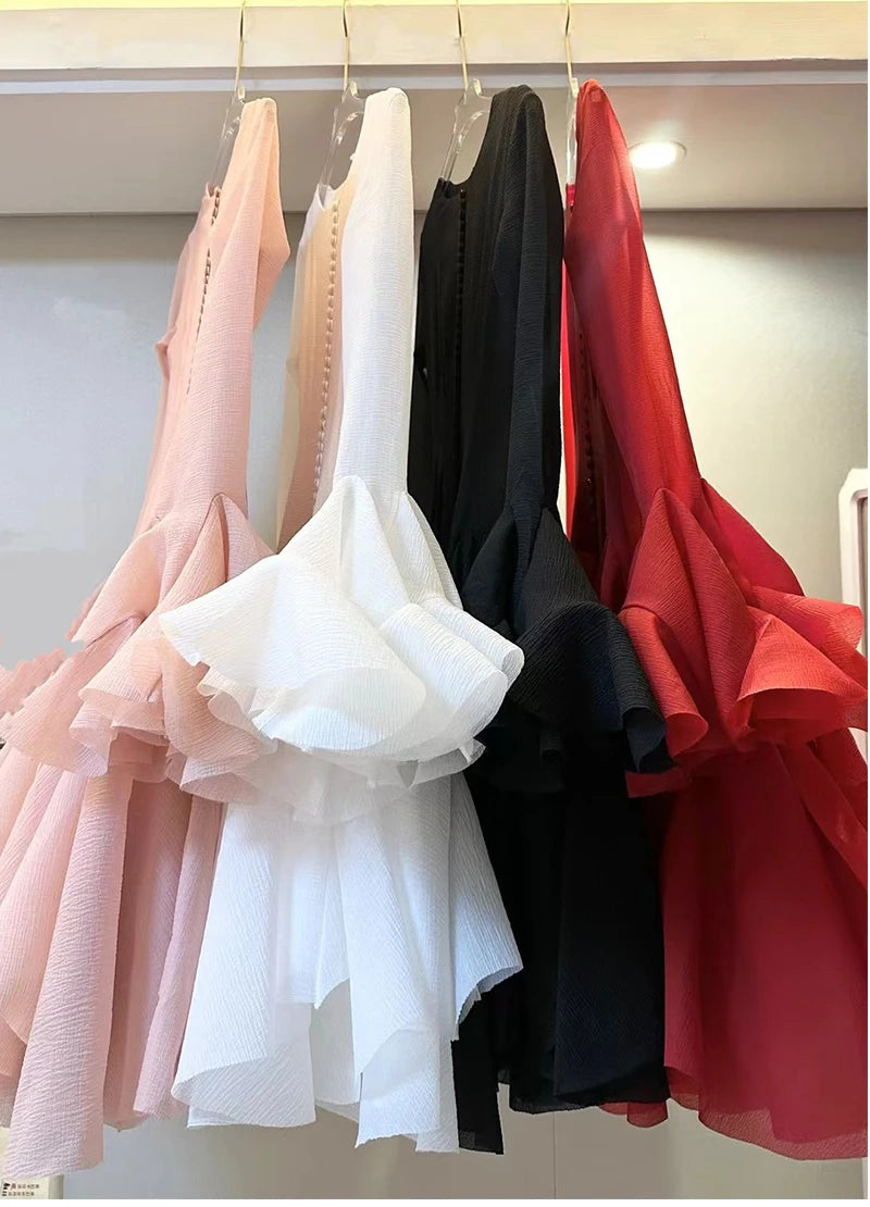 Ruffled Hem A-Line Dress