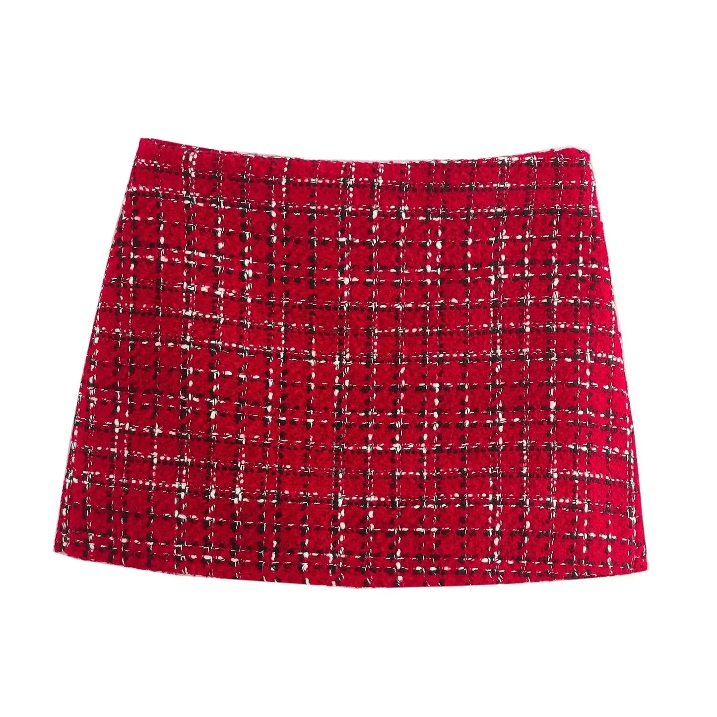Retro Red Single-Breasted Jacket and Culottes Set for Women