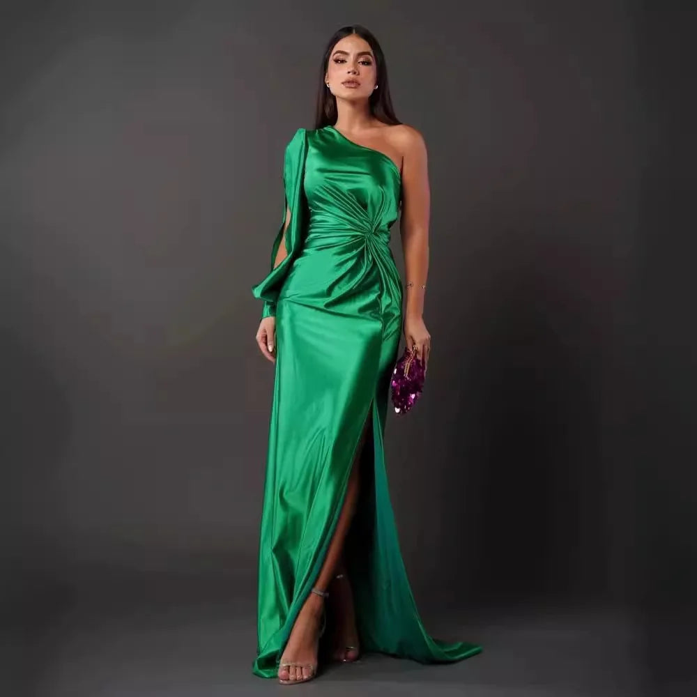 Elegant One Shoulder Backless Maxi Dress for Women