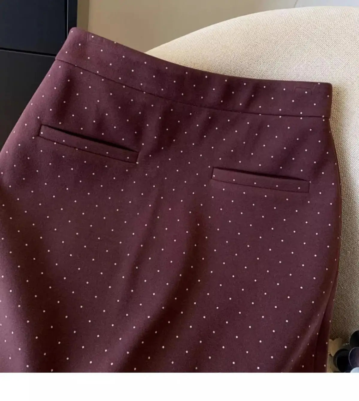 Polka Dot Print High Waist Slim Midi Skirt for Women