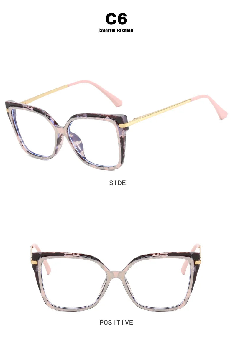 Leopard Square Frame Blue Light Blocking Reading Glasses For Women