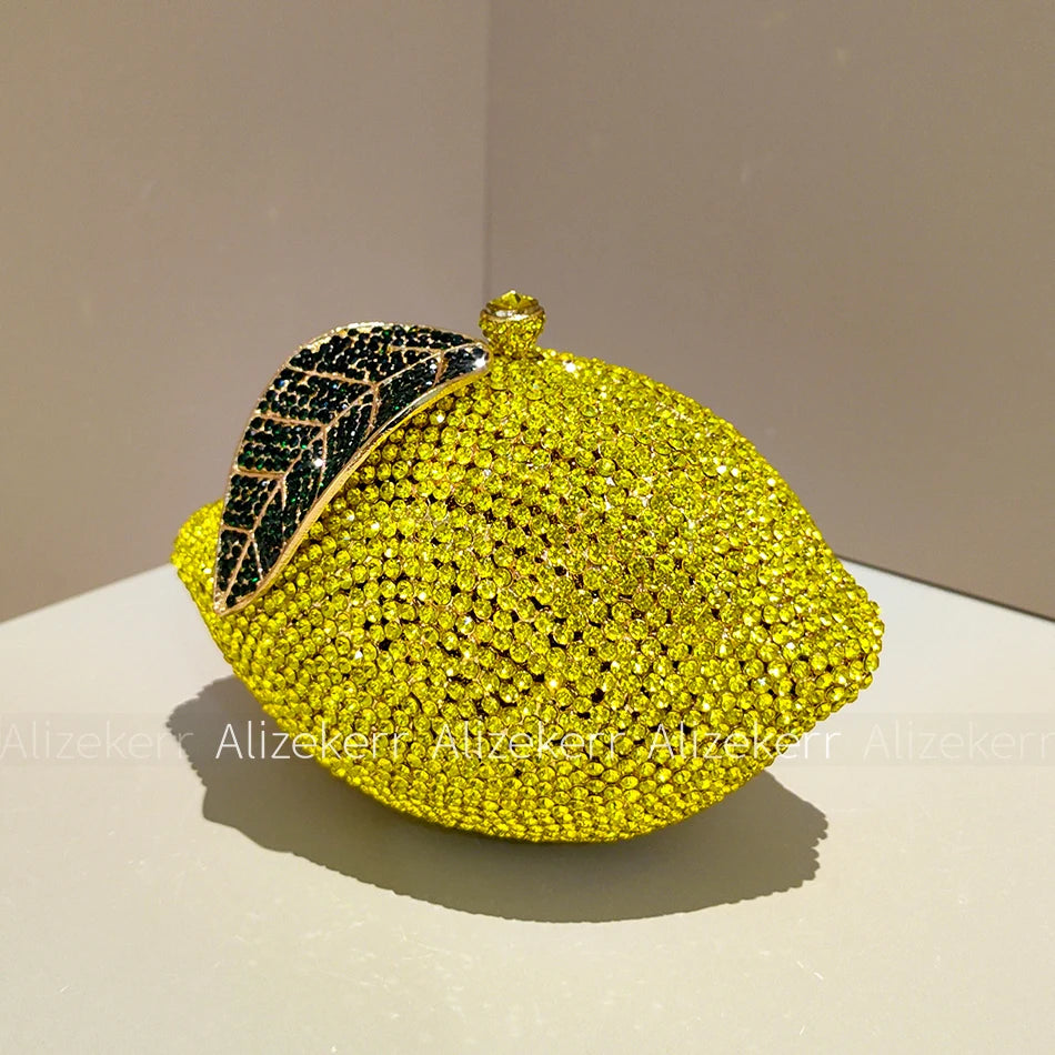 Elegant Lemon Shaped Diamond Evening Bag for Women