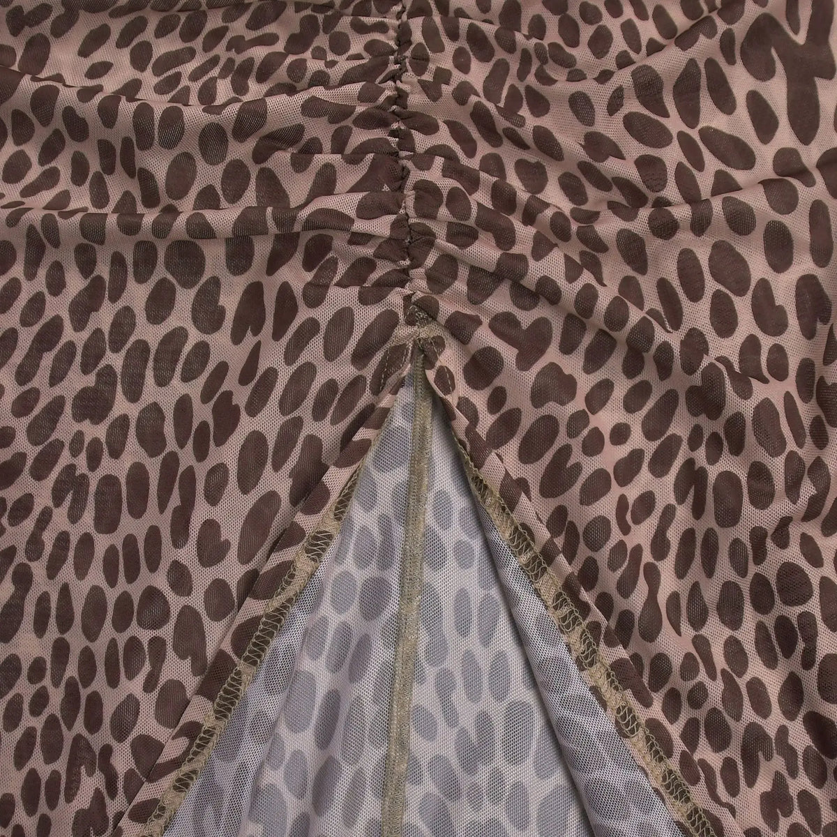 Leopard Print Deep V Neck High Slit Maxi Dress for Women