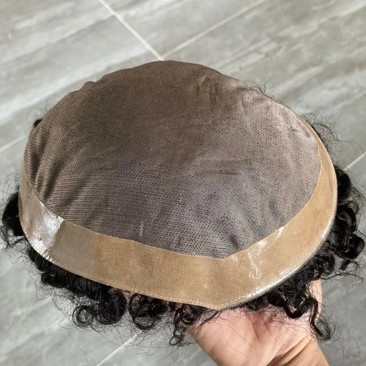 Kinky Curly Human Hair Toupee With Natural Hairline for Women
