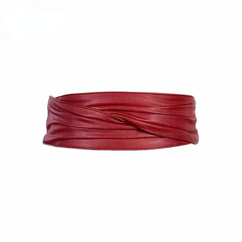 Decorative Wide Leather Waist Cinch Belt for Women