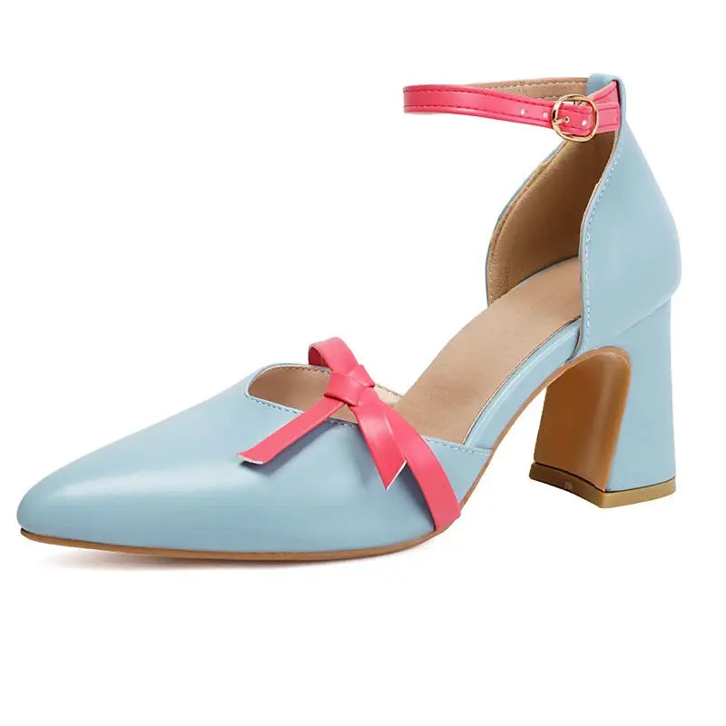 Pointed Toe Buckle Strap Bowknot Sandals for Women