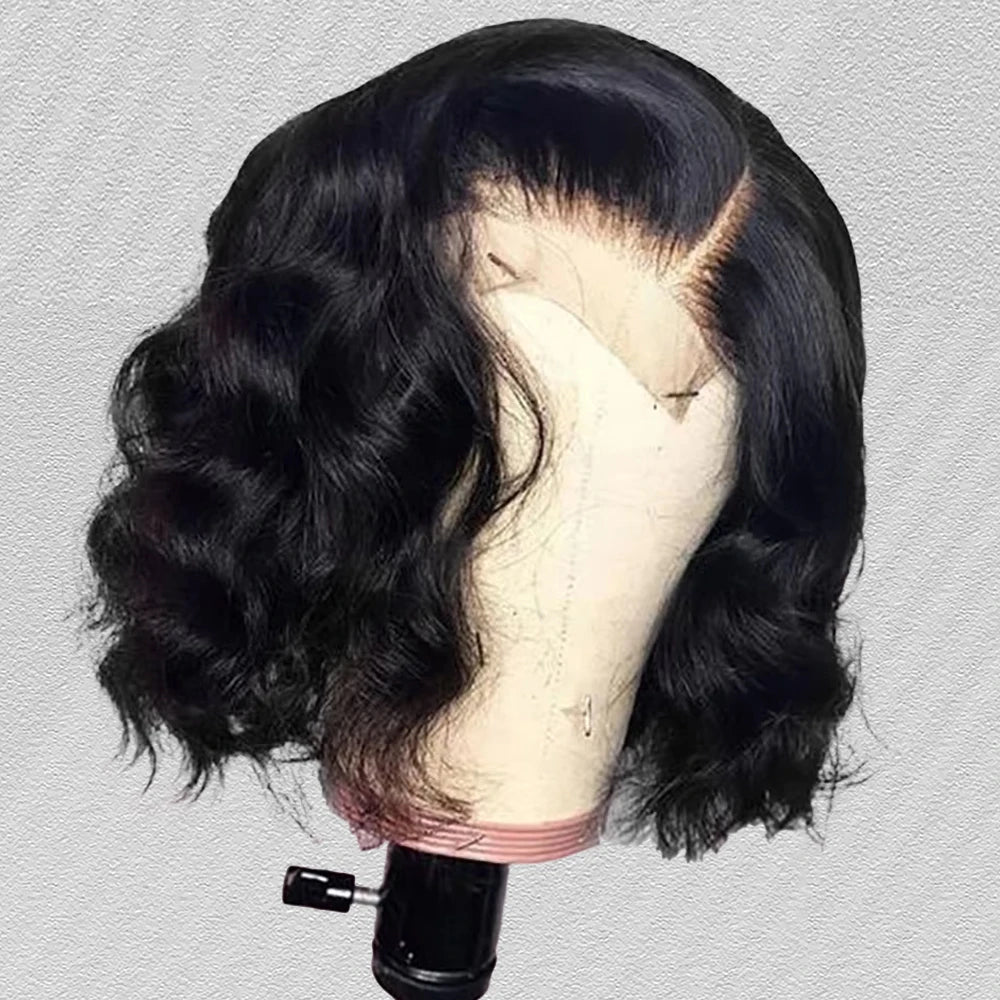 Short Glueless Human Hair Lace Front Bob Wig for Women