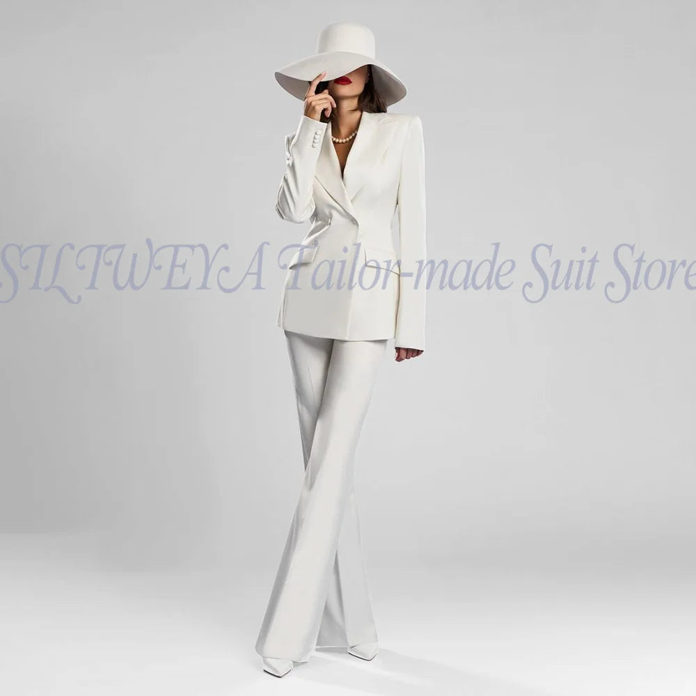 Slim Fit Double Breasted Blazer Suit Set for Women