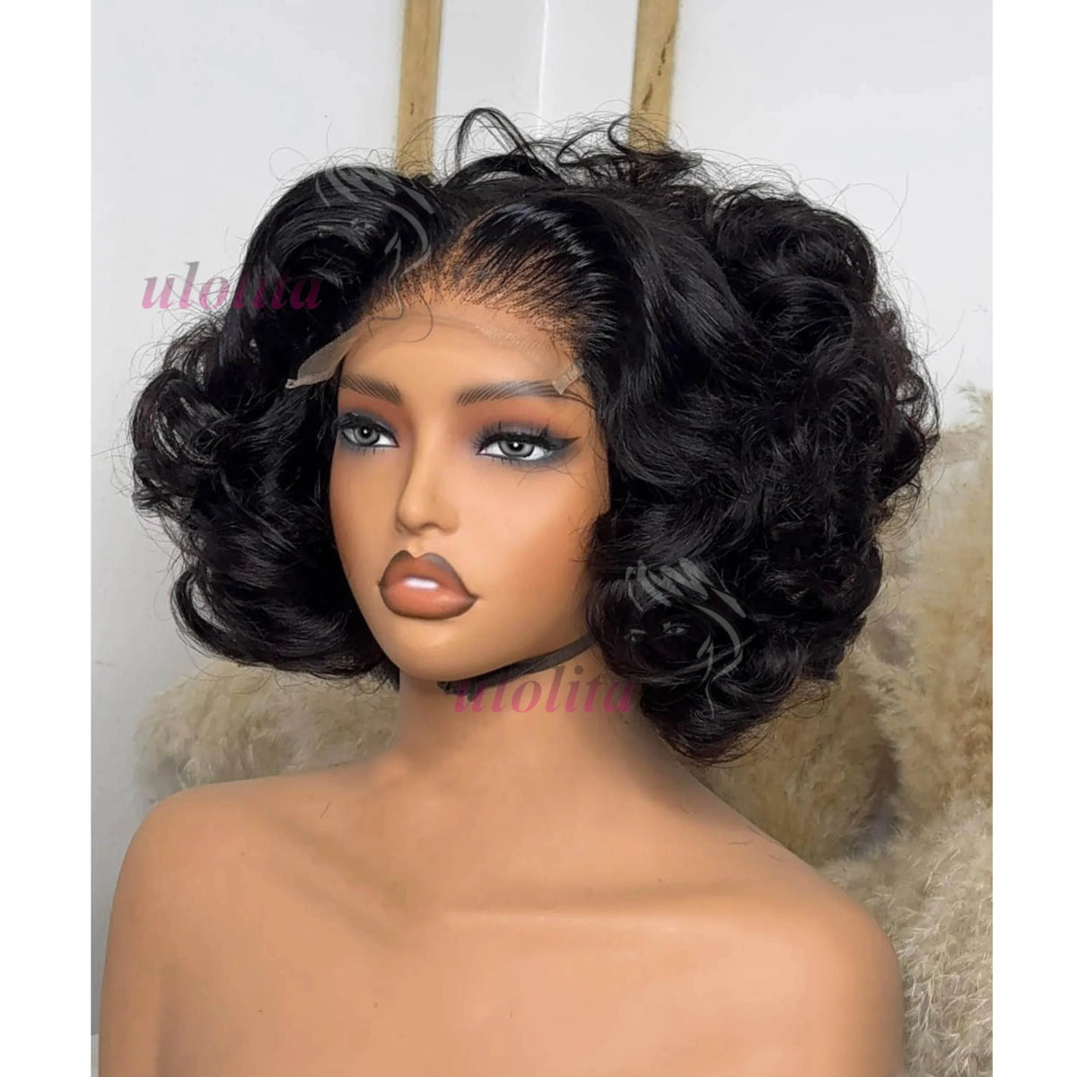 Glueless Ombre Bouncy Wave Lace Closure Wig for Women