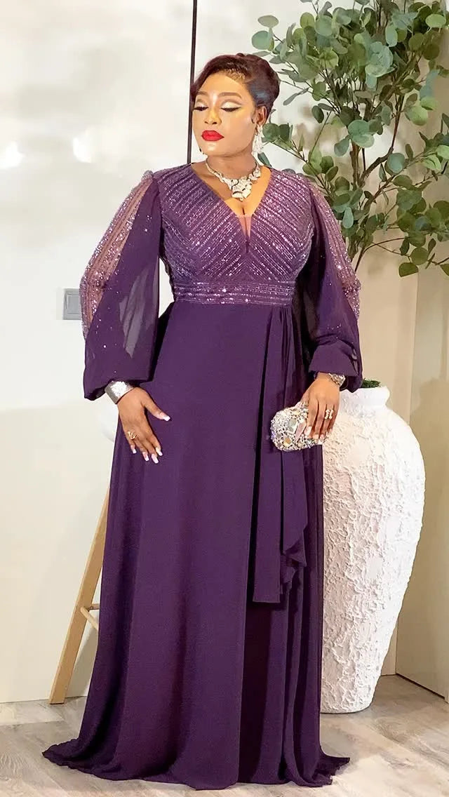 Elegant African Print Traditional Kaftan Dress for Women