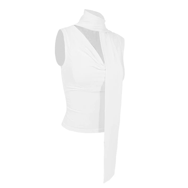 Solid Tank Summer New Women Sexy Sleeveless V-Neck Lady Top Fashion Bandage Streetwear Casual Slim Tank Elegant Knitted Clothing