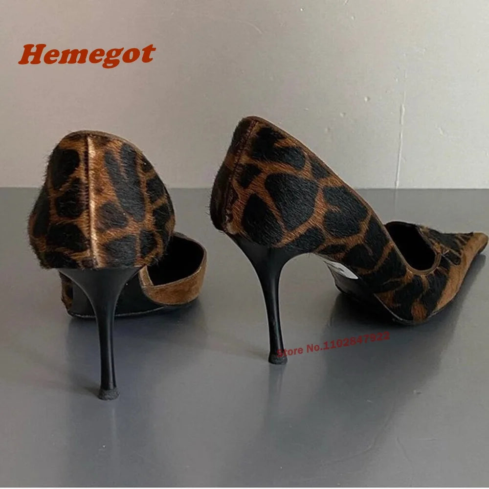 Leopard Print Pointed Toe Stiletto Pumps for Women