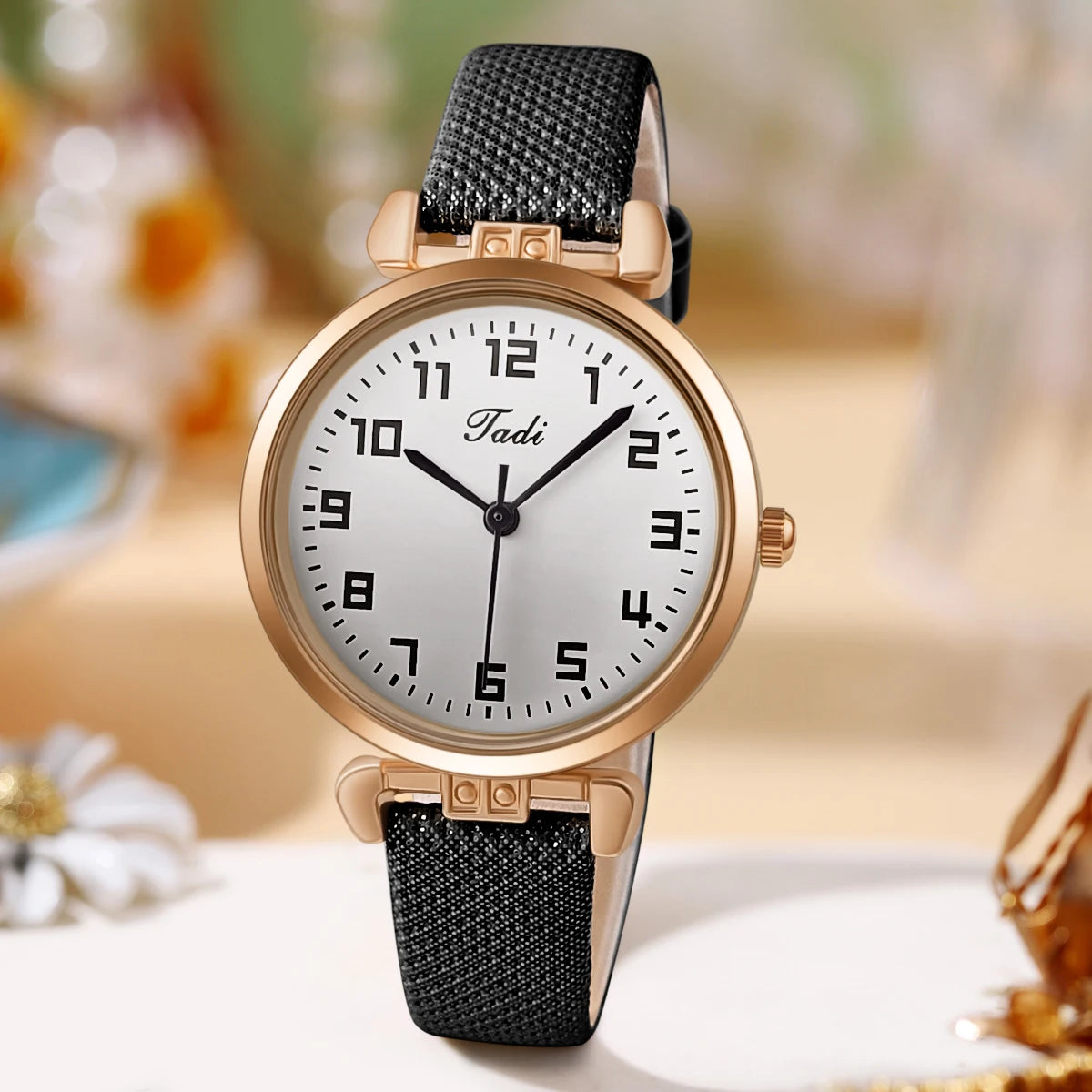 Women's Leather Strap Quartz Watch