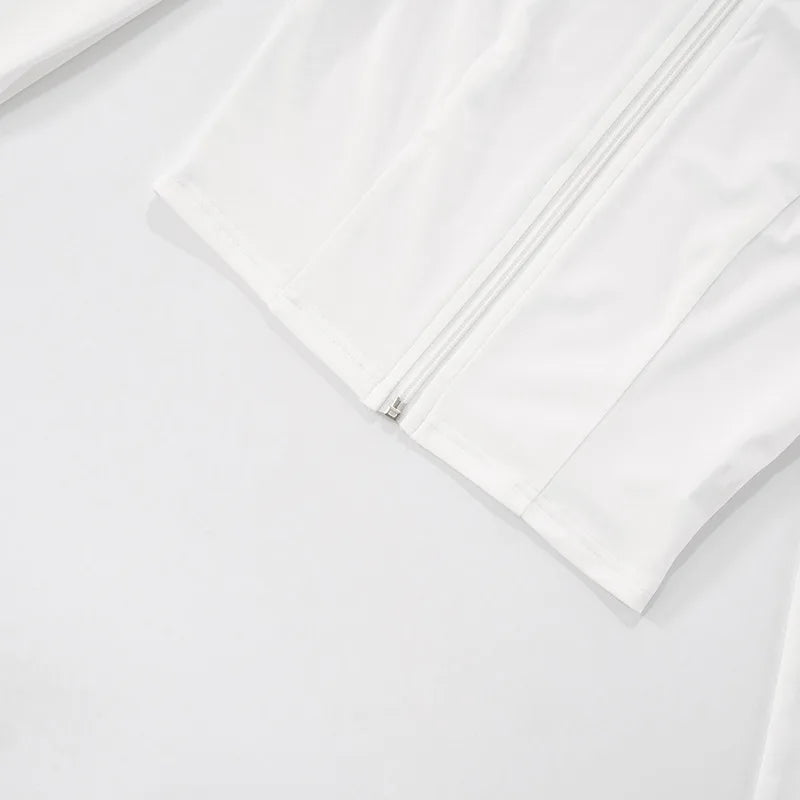 FAGADOER Sexy Sporty 2 Pieces Set for Woman Zipper Long Sleeve Jacket Tops + Pleated Skirts Tracksuits Female Streetwear 2025