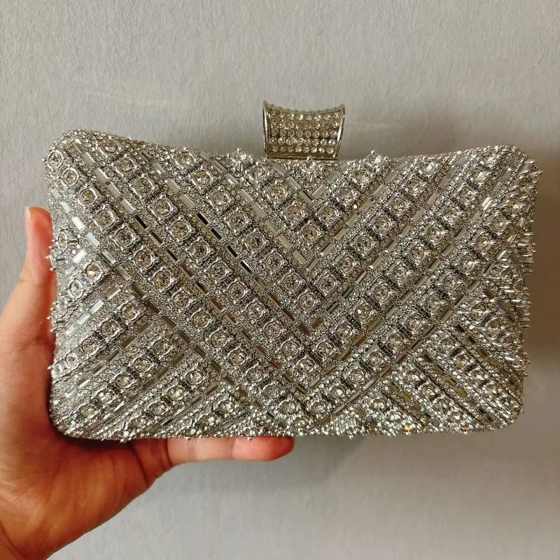 Dinner Fashion Women's Bag Luxury Brand Fashion Diamond-encrusted Women's Shoulder Bag High Quality Chain Shiny Women's Handbag