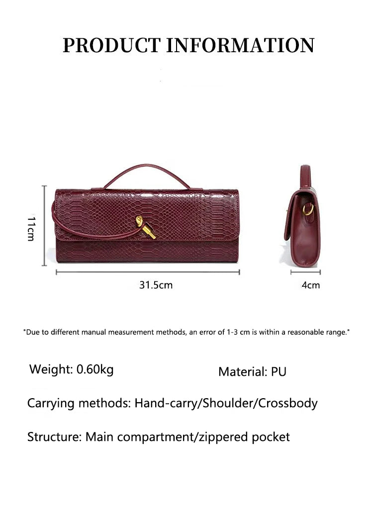 Crocodile Pattern Polyurethane Leather Top Handle Bag for Women