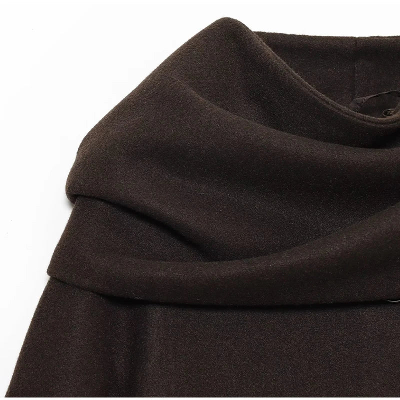 Classic Long Trench Coat With Detachable Scarf for Women