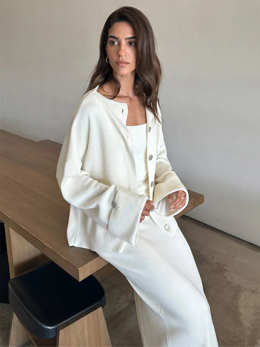 Three-Piece Knit Set Ensemble