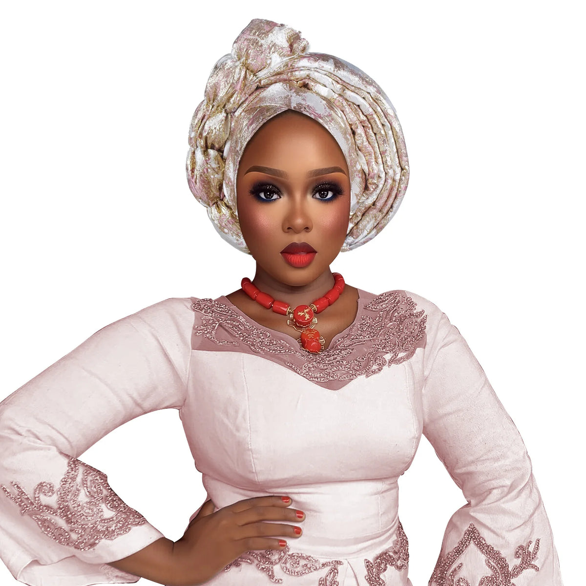 African Wedding Gele Turban Head Wrap Hat for Women