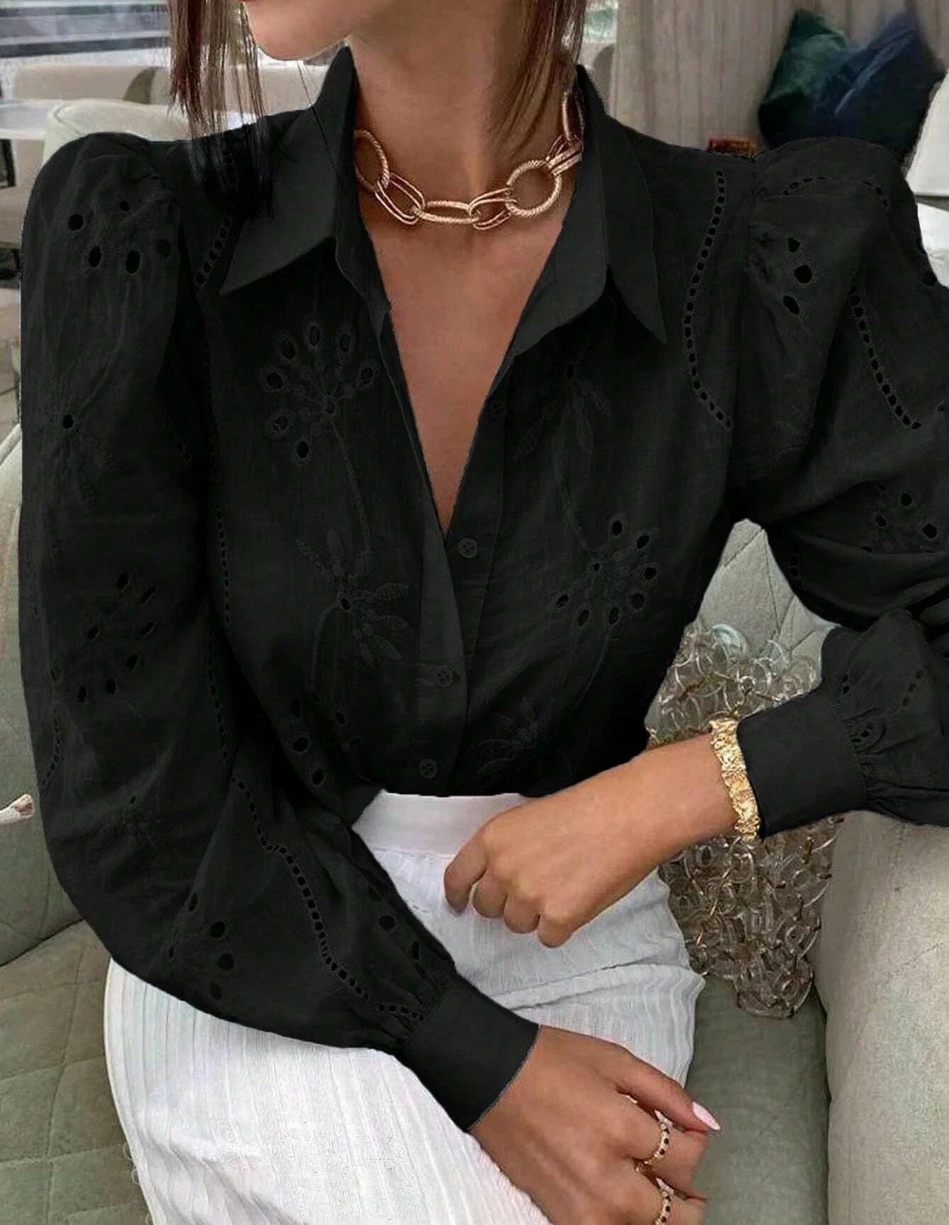 Sexy Pink Women Tops Single Breasted Solid Color Long Sleeved Collar Cardigan Shirt for Female Streetwear 2024 Autumn/Winter New