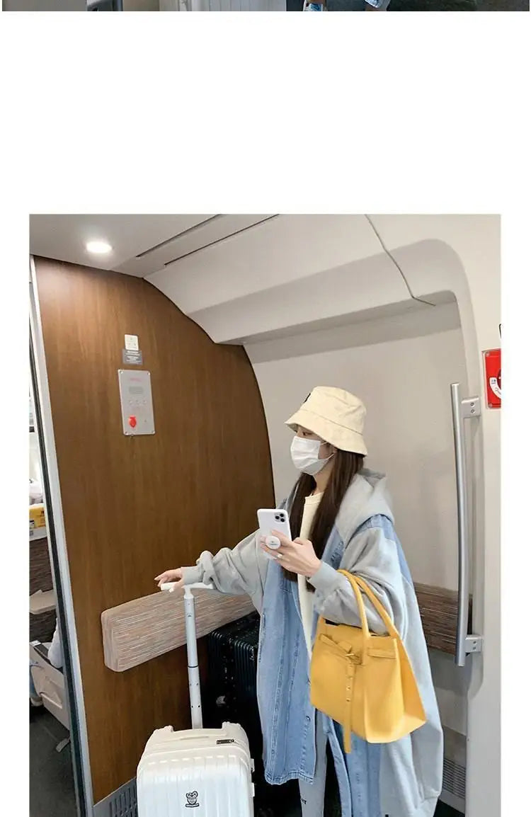 Hooded Mid Length Loose Spliced Casual Coat for Women