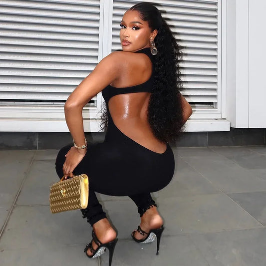 Black Sleeveless High Waist Jumpsuit