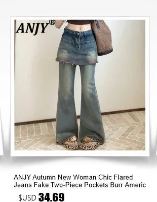 ANJY Spring Summer New Women Fashion Vintage Plaid Patchwork Denim Multi-layered Skirt Sweet Drawstring Short Sleeve Tops A24530