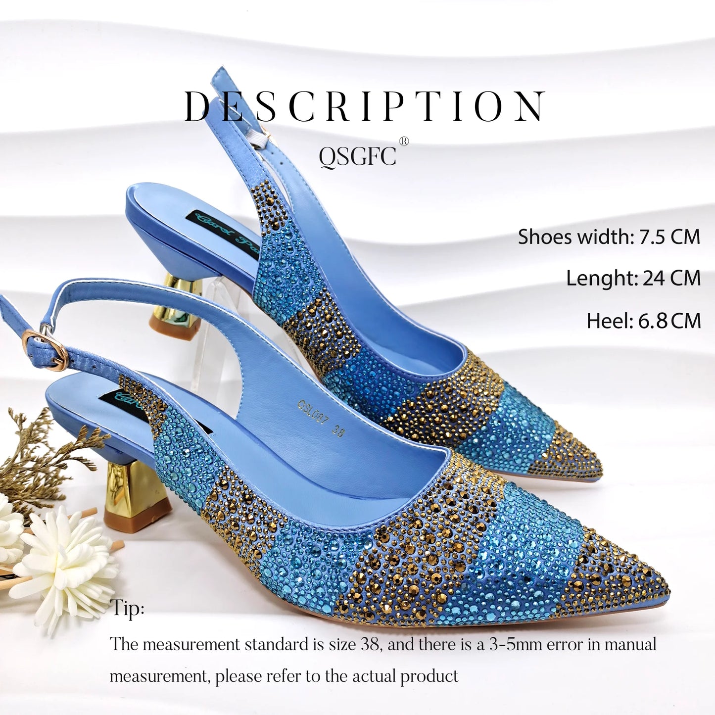 QSGFC Exquisite Fashion Women Shoes Sparkling Diamonds Pointed-toe Design Elegant Party Ladies High Heels