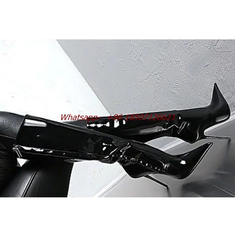 Black Pointed Toe Zipper Boots